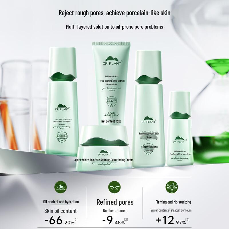 DR PLANT Alpine White Tea Pore Refining Skincare Set