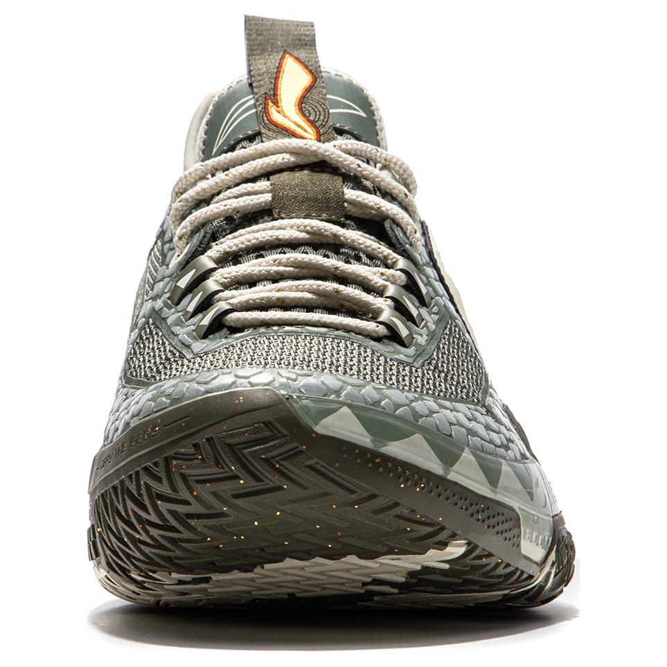 New LiNing Shudder Cushioned Slip Resistant Lightweight Rebound Low Top Basketball Shoes Men's Yellow Green ABFU035-1