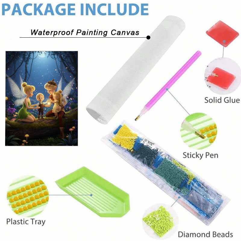 Disney diamond painting full diamond 5D Tinker Bell family diamond art home decoration creative handicrafts