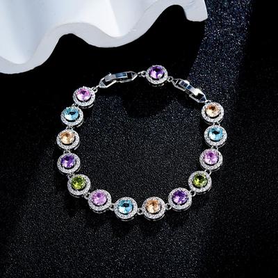 Biżuteria Damska Wykwintna Okrągła Geometryczna Cyrkoniowa Bransoletka Niszowy Design Biżuteria Wysokiej Klasy