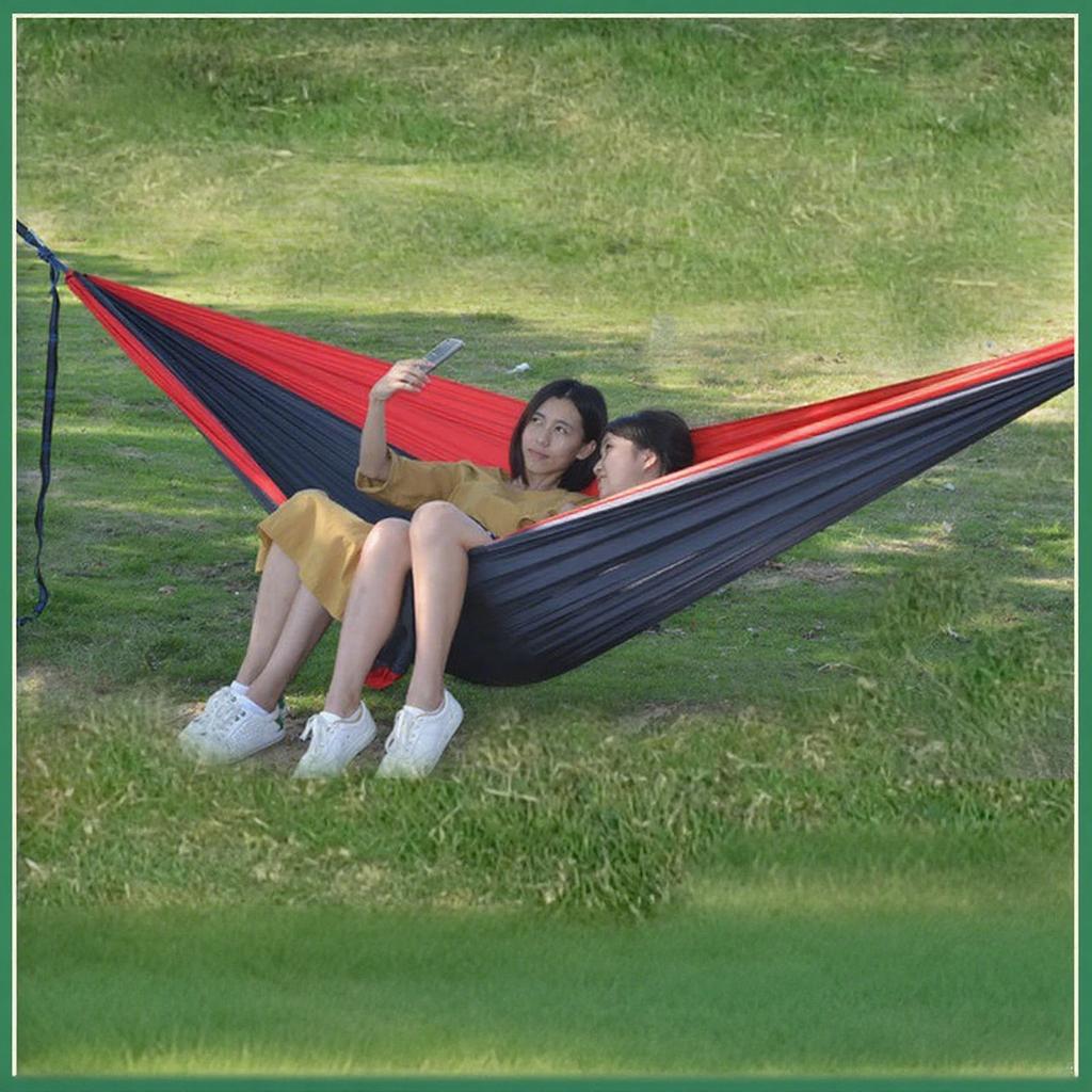 Hammock Nylon Ultra-light Nylon Silk Fabric Parachute Fabric Color-block Single/Double Person Hammock Outdoor Camping 270*140cm