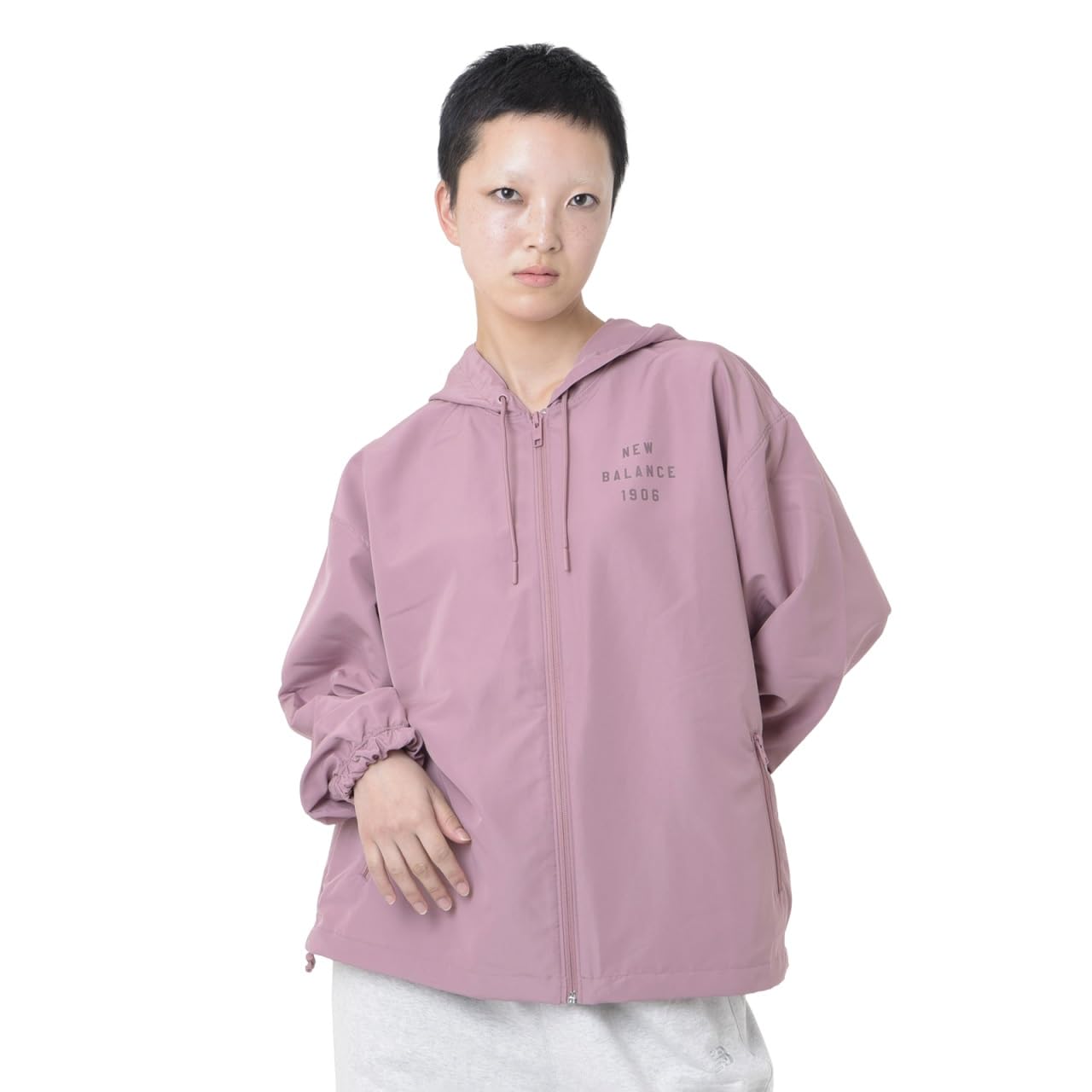 Iconic Collegiate Full-Zip Jacket (WJ41508) - New Balance Track Jacket, Recycled Polyester, Rosewood, Size M