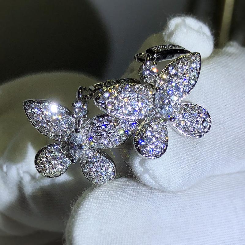 High Quality Butterfly Earring White Zircon Earring for Women Jewelry Wedding Party Engagement Earring Jewelry Gift