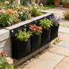 4 Pockets Wall Hanging Planting Bags Gardening Flowers Plant Grow Pot Planter Vegetables Wall Bag Home Supply Garden Tools