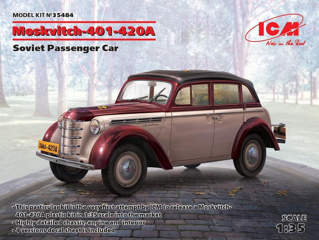 ICM Soviet Moskvitch Plastic Model Kit 35484 1/35 401-420A