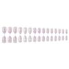 Almond Electroplated French Manicure with Rhinestone Bow Detachable Nude False Nails - Set of 30