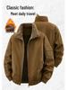 2025 Men's Double-Sided Washed Cotton Flight Jacket with Lambswool for Autumn/Winter