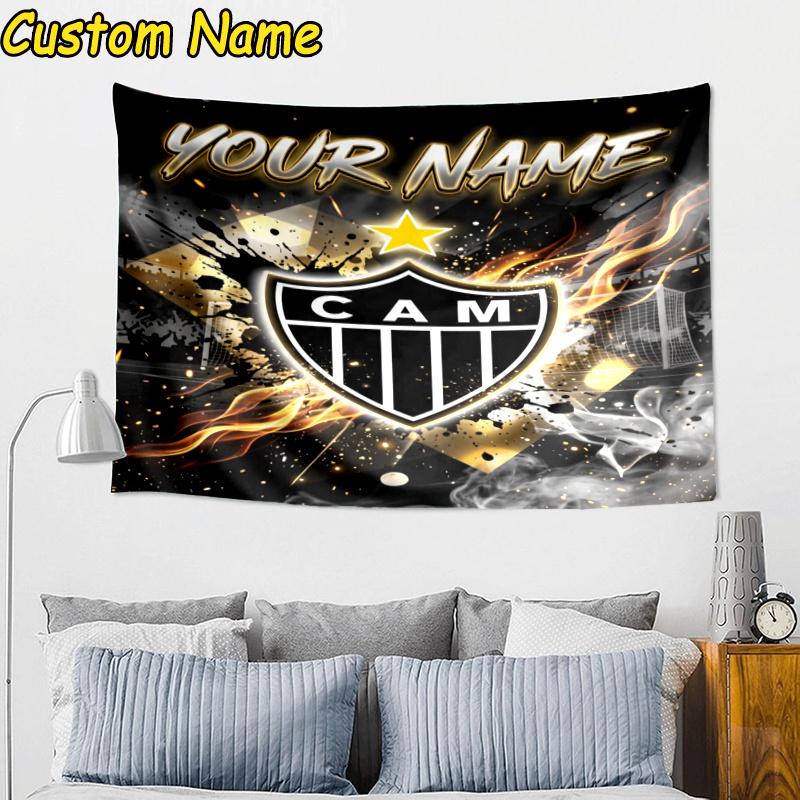 Custom Name Atletico Mineiro Hanging Tapestry Background Tapestry for Bedroom Living Room Dorm,Home Party Wall Decoration,Fan Gifts