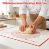 Übergröße 60cm Silikon Knetunterlage Ausrollen Antihaft Gebäckwerkzeuge Crêpes Pizzateig Antihaft Silikonmatte für die Küche