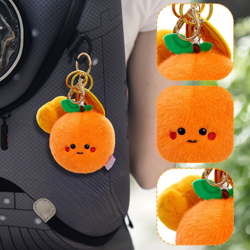 Cute Fruit Orange Pendant Plush Toy Doll Bag Hanging Ornament Keychain As A Gift For Girlfriend