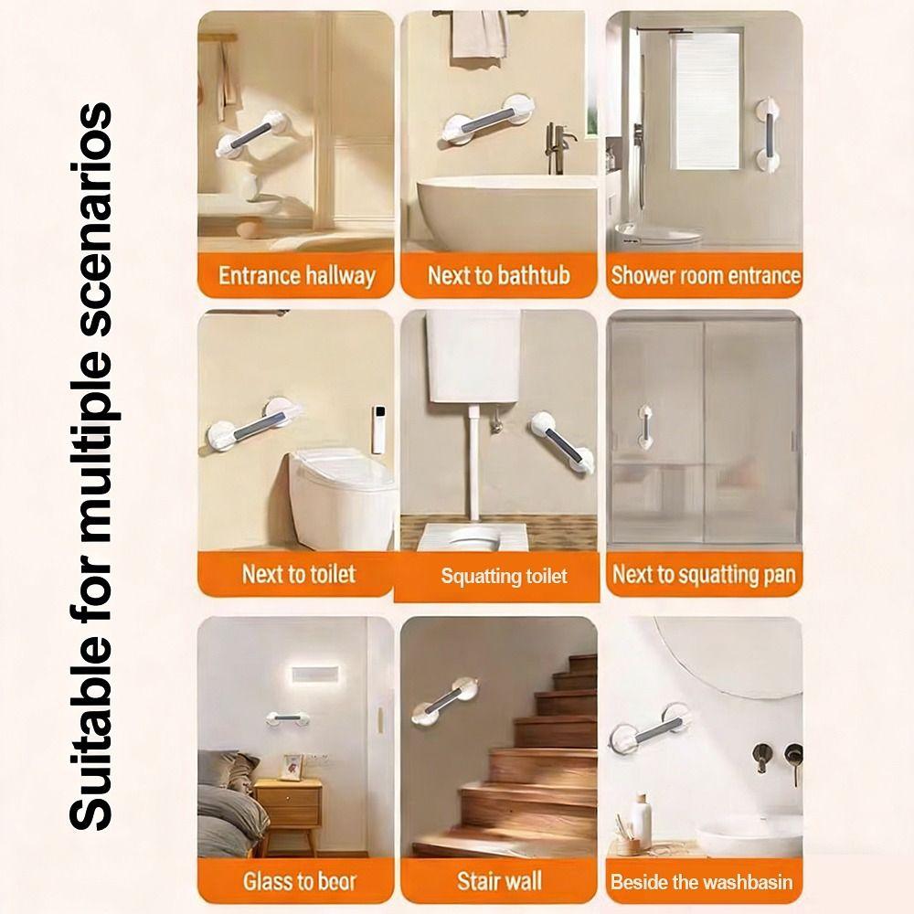 Poignées Ventouse en Plastique Antidérapantes Sécurité Bain Barres d'Appui Sécurité Bain Pas de Perçage Requis Poignées de Soutien Accessibilité