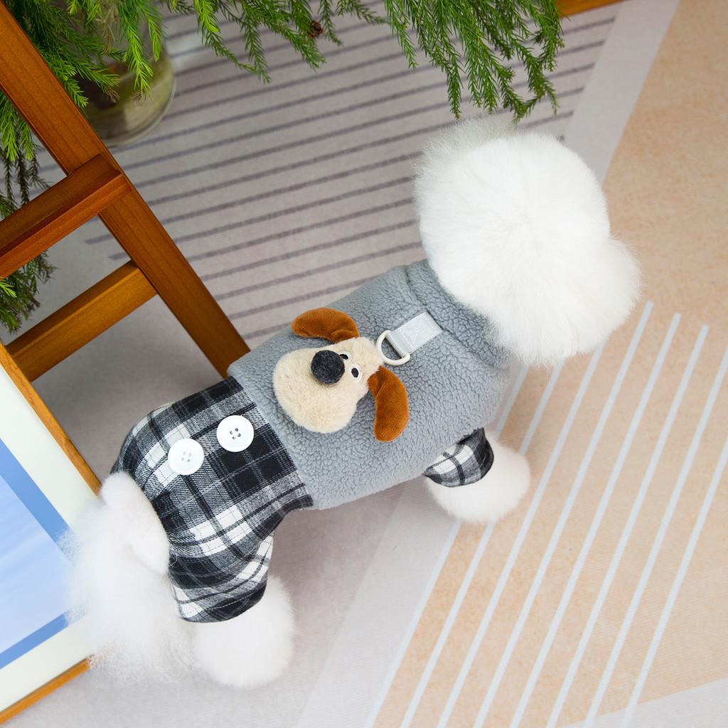 Four-legged Pet Clothes Corgi Teddy Clothes Autumn and Winter New Pet Thickened Warm Dog Cotton-padded Clothes