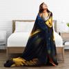Starry Night Mona Lisa Throw Blanket Cozy Fashion Blanket  For Couch Chair Travel Car Flannel Bedspread Bed Cover