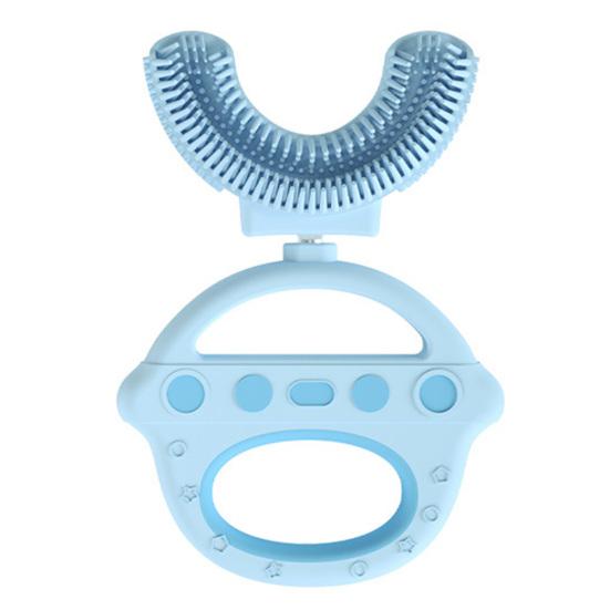 

Детская зубная щетка из пищевого материала для удаления пятен с зубов U-образная зубная щетка для чистки зубов всего рта для детей синий