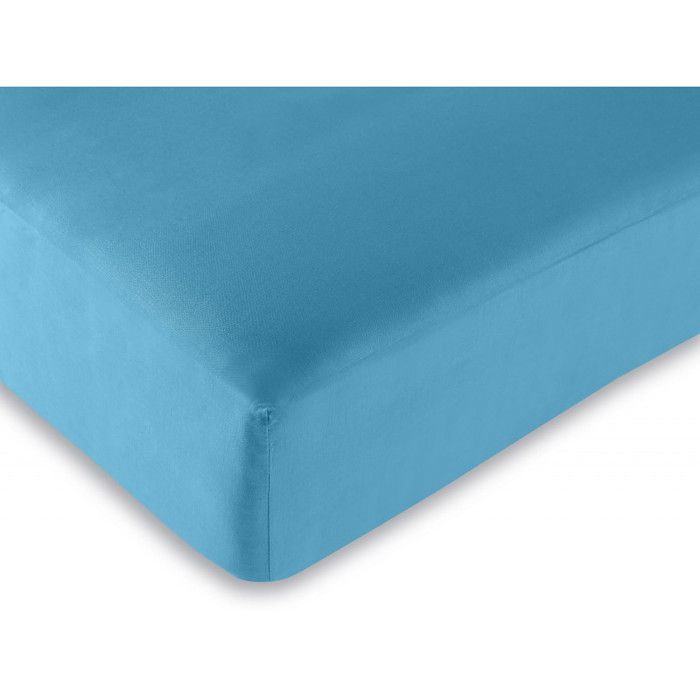 1 Acheté + 1 Offert / 2 Draps housse Turquoise 200 x 200 cm - Bleu - 200 x 200 cm "King size"
