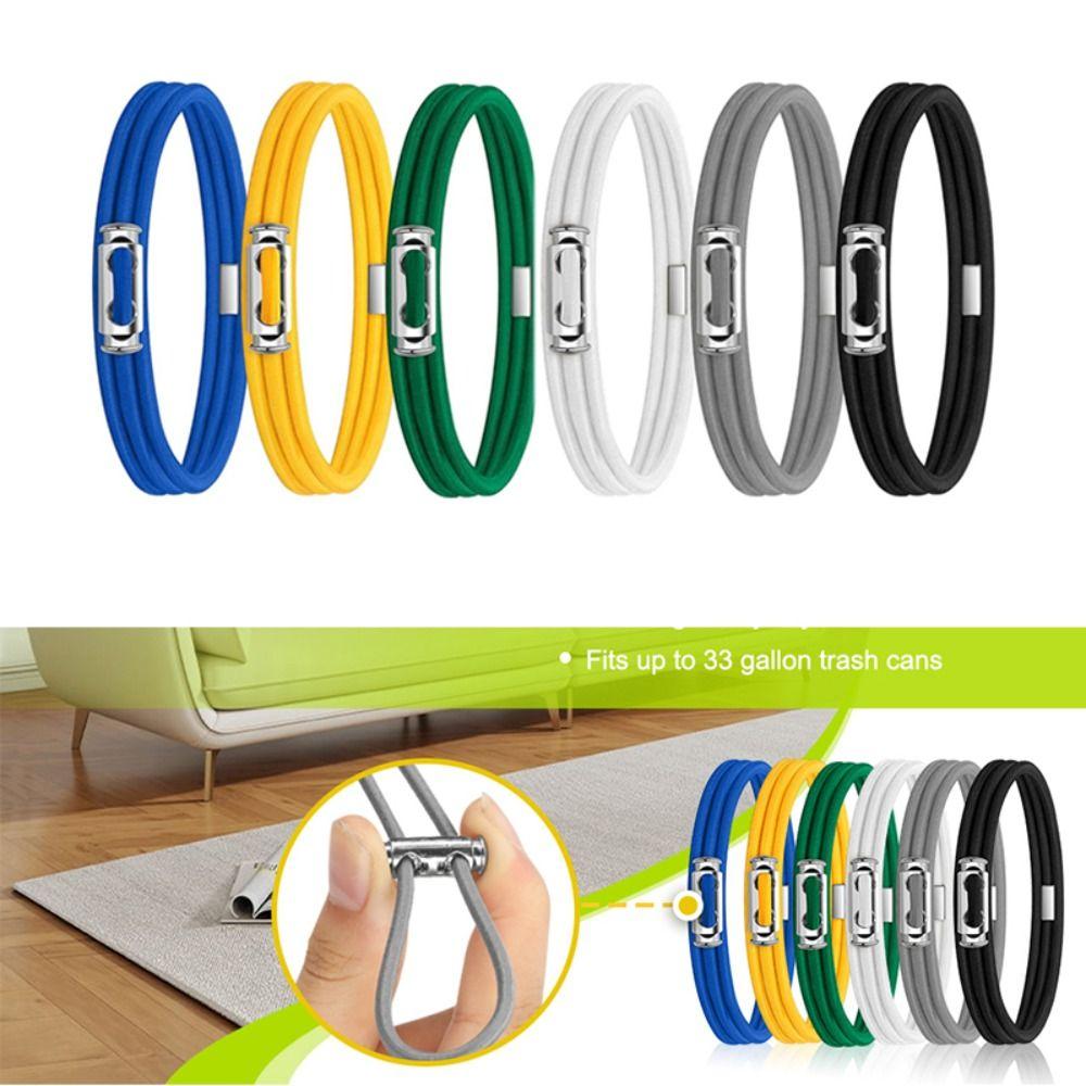 

Colorful Garbage Can Bands Adjustable Trash Can Bands for Home Office Litter Box чёрный