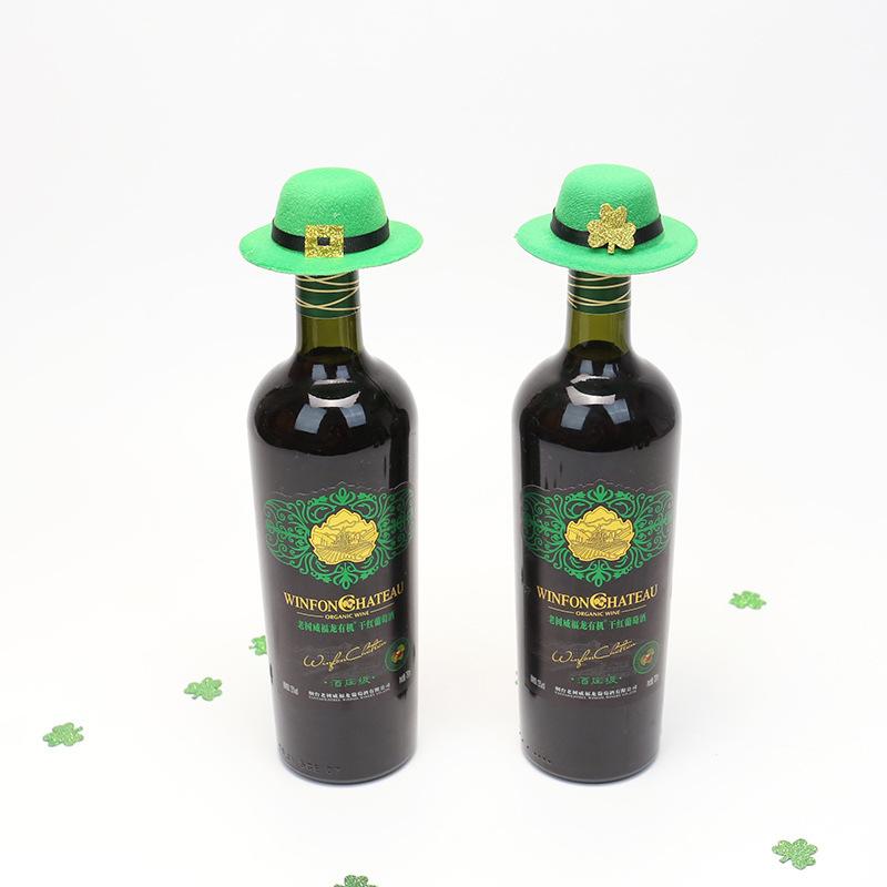 Green wine bottle cap, green wine bottle body bow lace decoration, party scene decoration props, exquisite and unique, adding festive party atmosphere