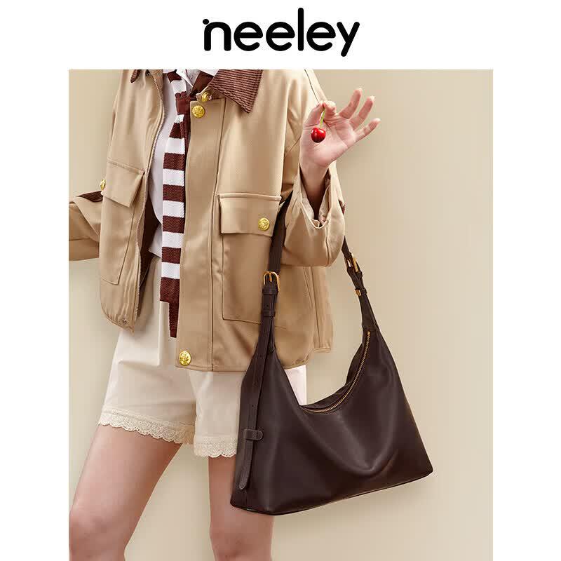 NEELEY Genuine Leather Hobo Crossbody Bag