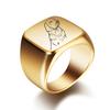 Free Engrave New Silver/Gold/Black/Blue Square Big Width Signet Rings Customized Fashion Finger Men Ring Titanium Steel Jewelry
