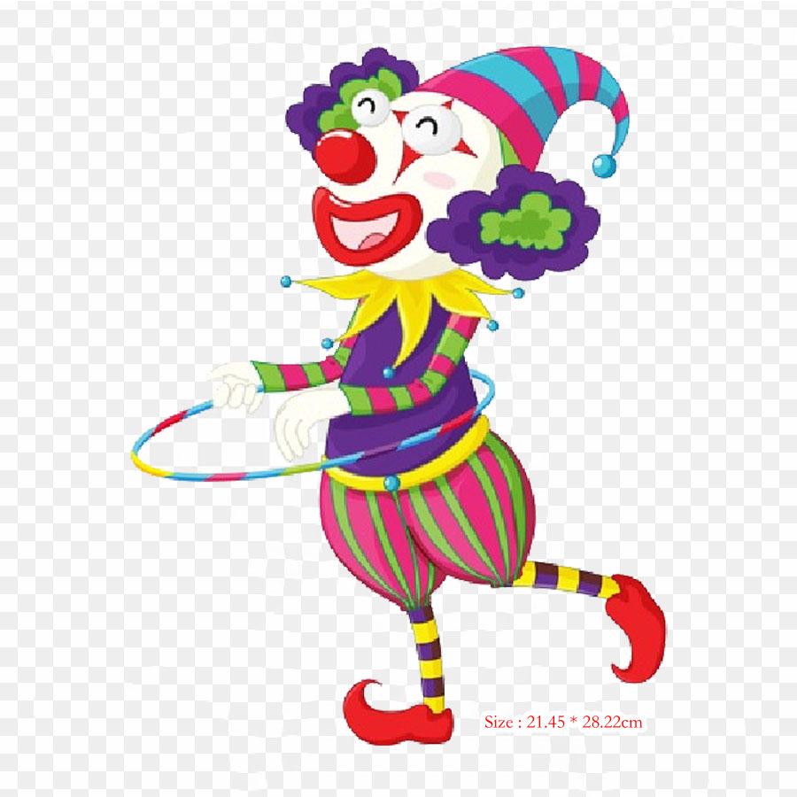 

Клоун жонглирование клоун железо на теплопередаче печать виниловые нашивки наклейки для одежды DIY аппликации моющиеся нашивки