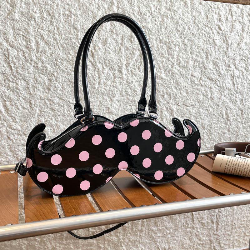 2025 Japanese Cute Polka Dot Irregular Handheld and Crossbody Beard Bag