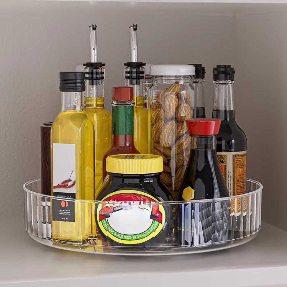 Turntable Kitchen Seasoning Organizer Round Spice Rack 360 Degree Seasoning Rotating Tray  Drinks
