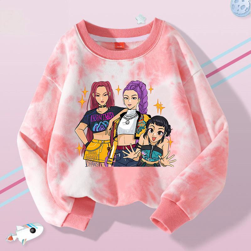 New K Pop Demon Hunters Kids Hoodie Sweatshirt Kawaii Cartoon Printed Tops Boys Autumn Long Sleeves Baby Girl Winter Clothes