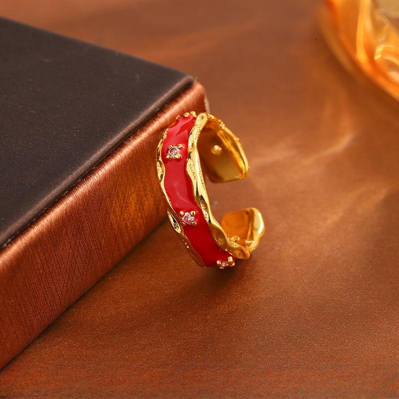 Retro Niche Light Luxury Fashion Ring adjustable opening