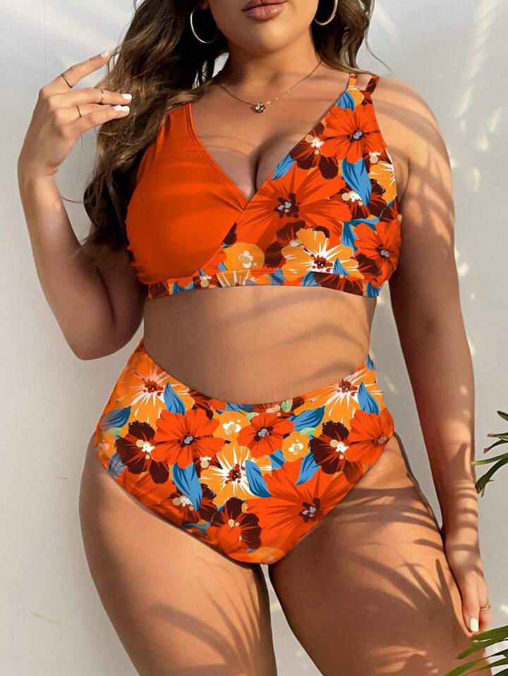

Женский мягкий бюстгальтер пуш-ап, комплект бикини, купальный костюм, купальный костюм, пляжная одежда L оранжевый