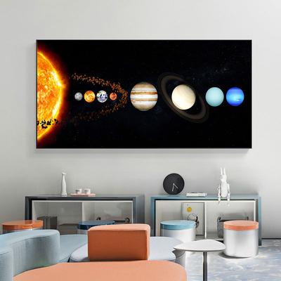 Cuadros del sistema solar moderno, lienzo de eclipse lunar terrestre, arte de pared, planetas, carteles espaciales para sala de estar, arte para el hogar, cuadros