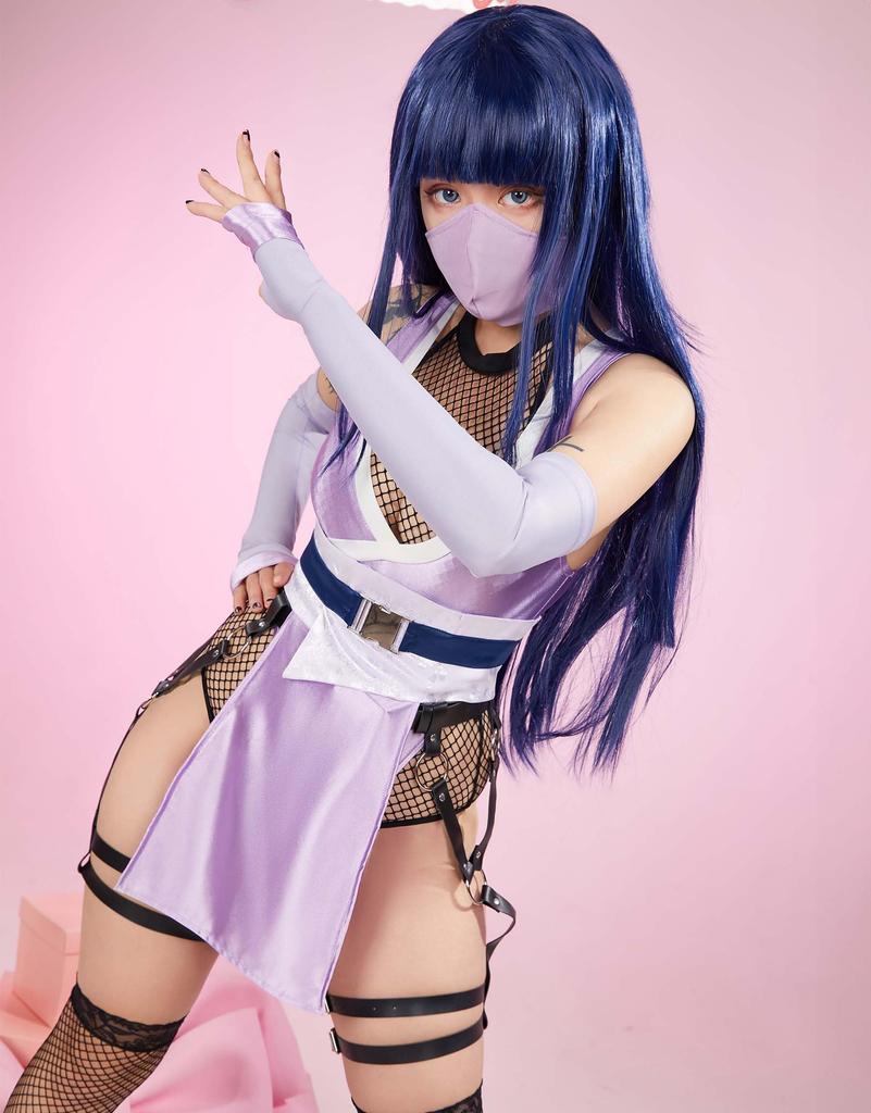 Mobbunny Beautiful Cosplay Gentle Fist Master Fighting Fishnet Open Costume Purple Women's Costume, Anime/Game, Style, Leotard, Bodysuit, Underwear,