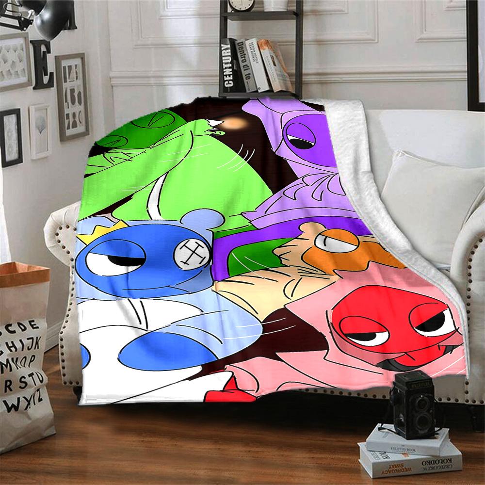 1pc Cartoon Characters Flannel Blanket,Ultra Soft Warm Plush Throw for Home Bedroom Bed Sofa Cover Camping Picnic Gift Y72417