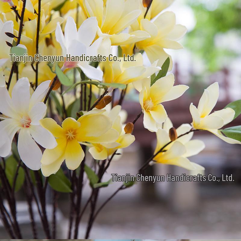 Magnolien-Orchidee Seidenblume: 11 Köpfe Einzelstiel für Frühlingshochzeitsdekoration