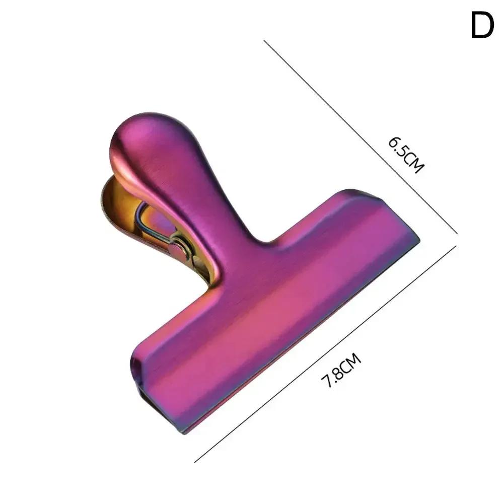 2PCS Stainless Steel Bag Clips Large Metal Air Tight Sealing Clip Durable Paper Bag Clip Coffee Food Bread Bags Kitchen Storage