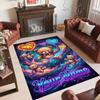 Teddy Bear Theme Crystal Velvet Rug Personalized Custom Name Text Soft Floor Mat Home Decor