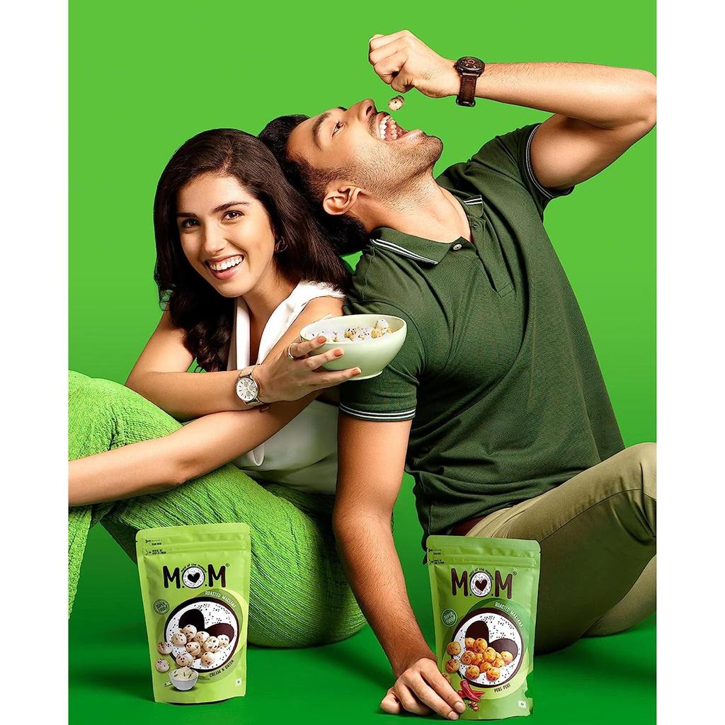 MOM - Meal of the Moment Roasted Cream N Onion Makhana, 60g (Pack of 3) Gluten Free Anti Oxidants