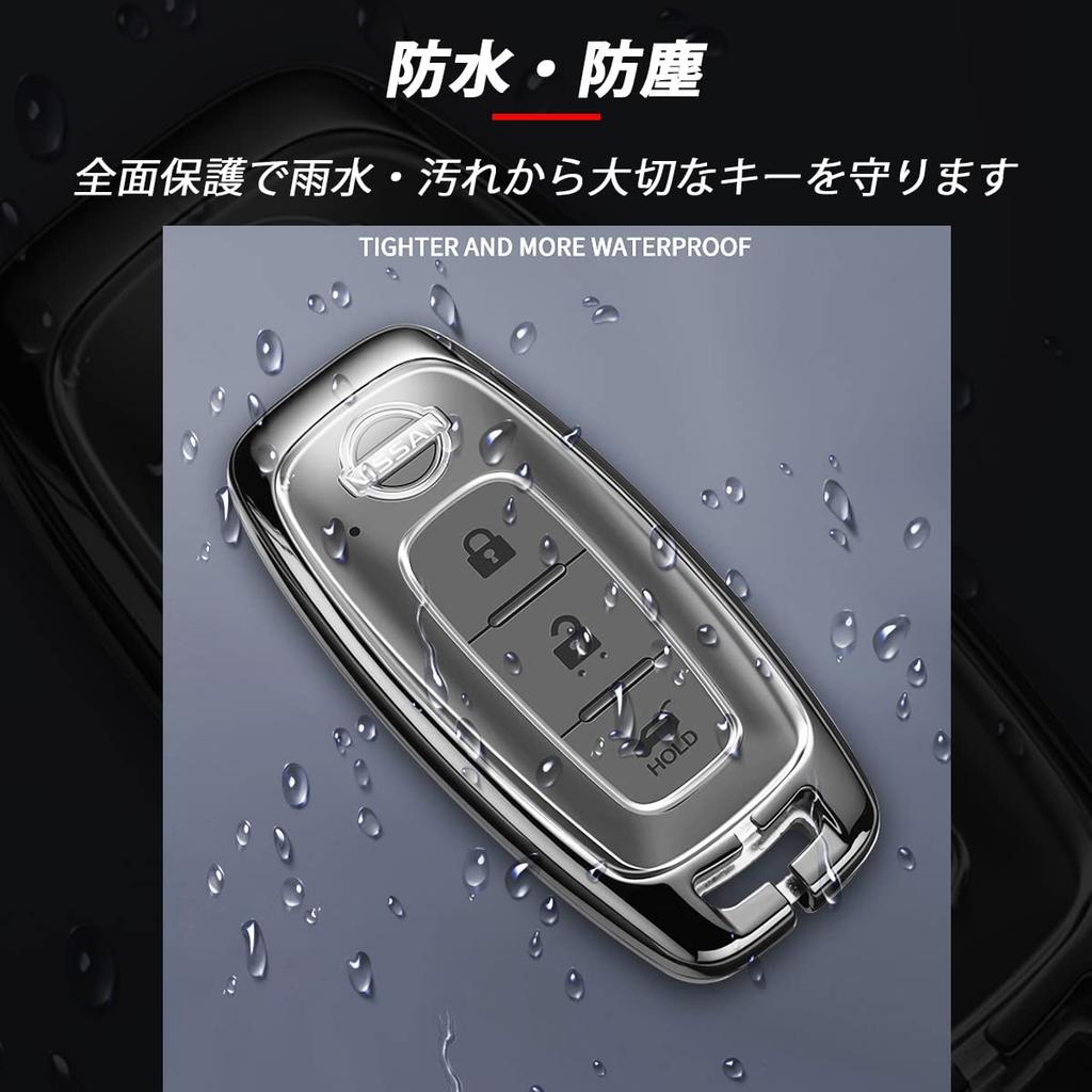 MKMC Smart Key Alloy Compatible with Nissan Serena Aria and Other New Models Case, Material, C28, X-Trail T33, Sakura, (Black)