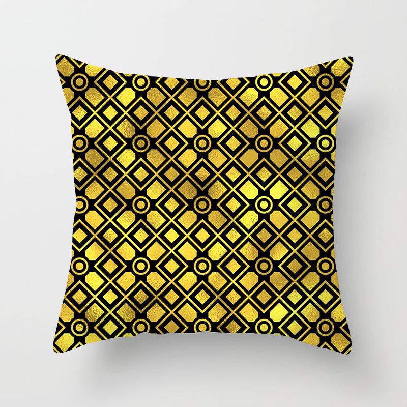 Home Products New Black Geometric Sofa Pillow Cushion Cover Digital Printing Office Cushion Cover