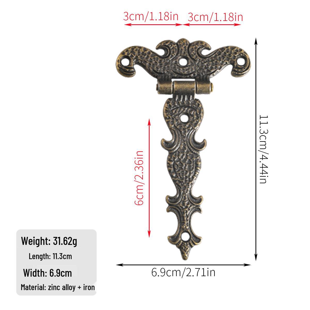 

Antique Bronze Zinc Alloy Hinge for Wooden Boxes - European Retro Style Home Improvement Accessory
