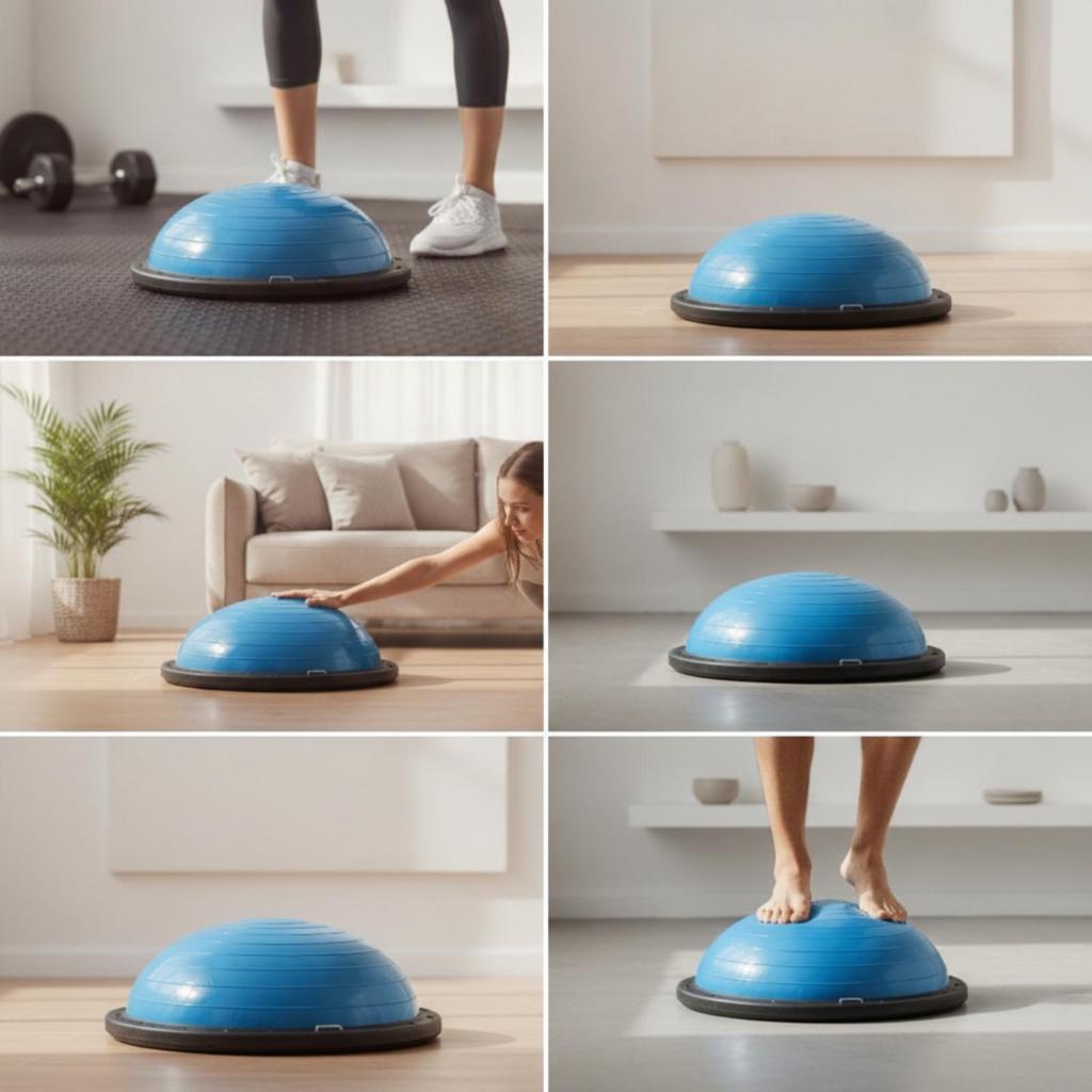 Stable HalfDome Balance | Concentric circle Textured Surface, SpaceSaving LowProfile Design,
