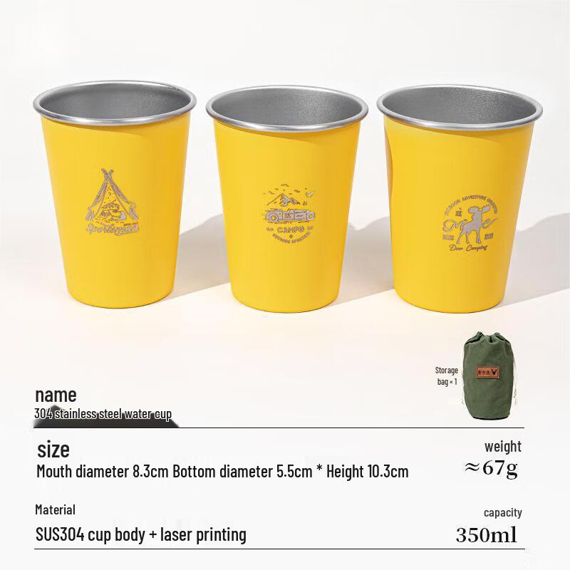 Ms. Yizi Outdoor Stainless Steel Coffee & Water Bottle - 3 Pack 350ml