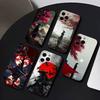 Japoński B-Bushido S-Samurai Japonia Etui na Telefon Dla IPhone 17,16,15,14,13,12,11,Plus,Pro,Max,Plus,XS,miękkie etui Czarny silikon