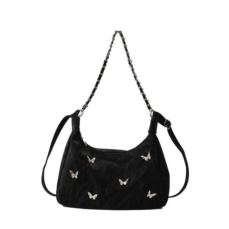 

Textured butterfly underarm bag women s 2024 new autumn popular large-capacity commuting shoulder tote bag