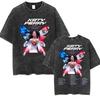 Gewaschenes Vintage Katy Perry The Lifetimes Tour 2025 Print T-Shirts Herren Damen Sommer Harajuku Rundhals Mode Kurzarm T-Shirt