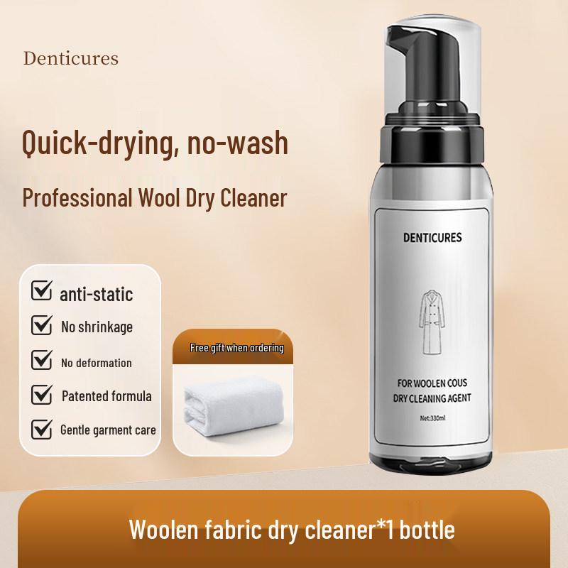 

Wool Coat Dry Cleaning Spray - No-Wash Stain Remover for Wool & Cashmere Standard Size