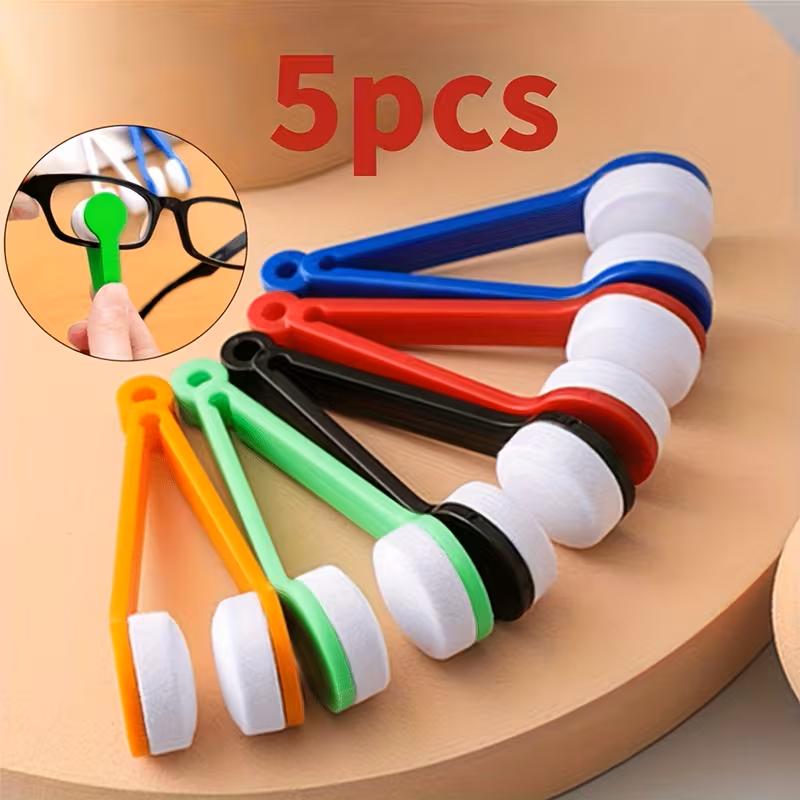 

5pcs crystal lens cleaning kit, ultra-fine fiber cloth and double-sided brush, portable design for easy removal of stains 5pcs