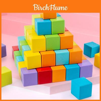 Wooden Cube Blocks Puzzle Educational Math Toy For Kids Learning And Brain Development