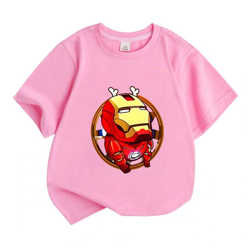 Kids Boys Girls 100% Cotton Crew Neck Short Sleeve T-Shirt,