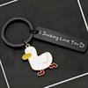 Duck Keychain Stainless Steel | Engraved Duck Accessories for Car Keys