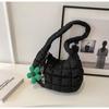 Korean Style Cloud Pleats Cotton Jacket Bag for Girls - Versatile Large Capacity Dumpling Shoulder Handbag